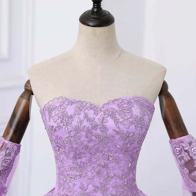 Lavender Ball Gown With Detachable Sleeves on Luulla