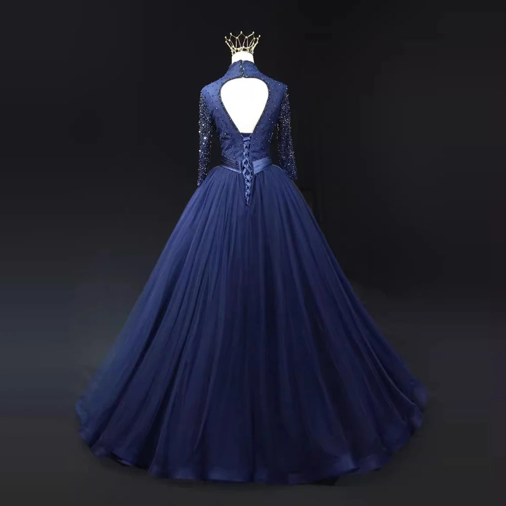 Sparkling Navy Gown With Sequin Top on Luulla