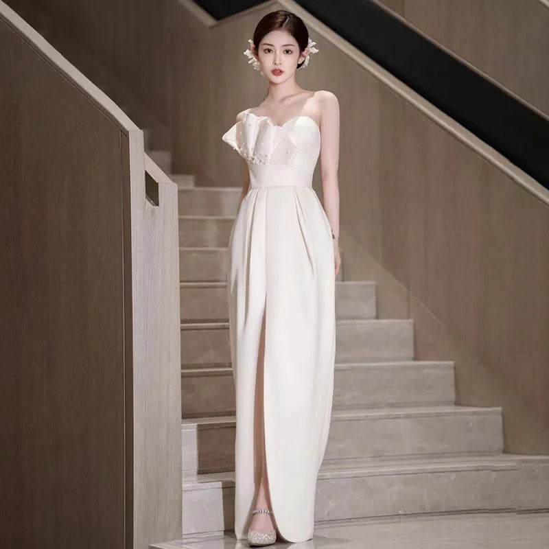 tulle maxi dress white Virginie Tulle Maxi Dress main image 0
