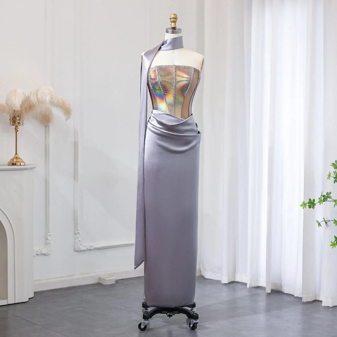 knee length dresses for ladies ANASTASIA HOLOGRAPHIC MAXI DRESS main image 0