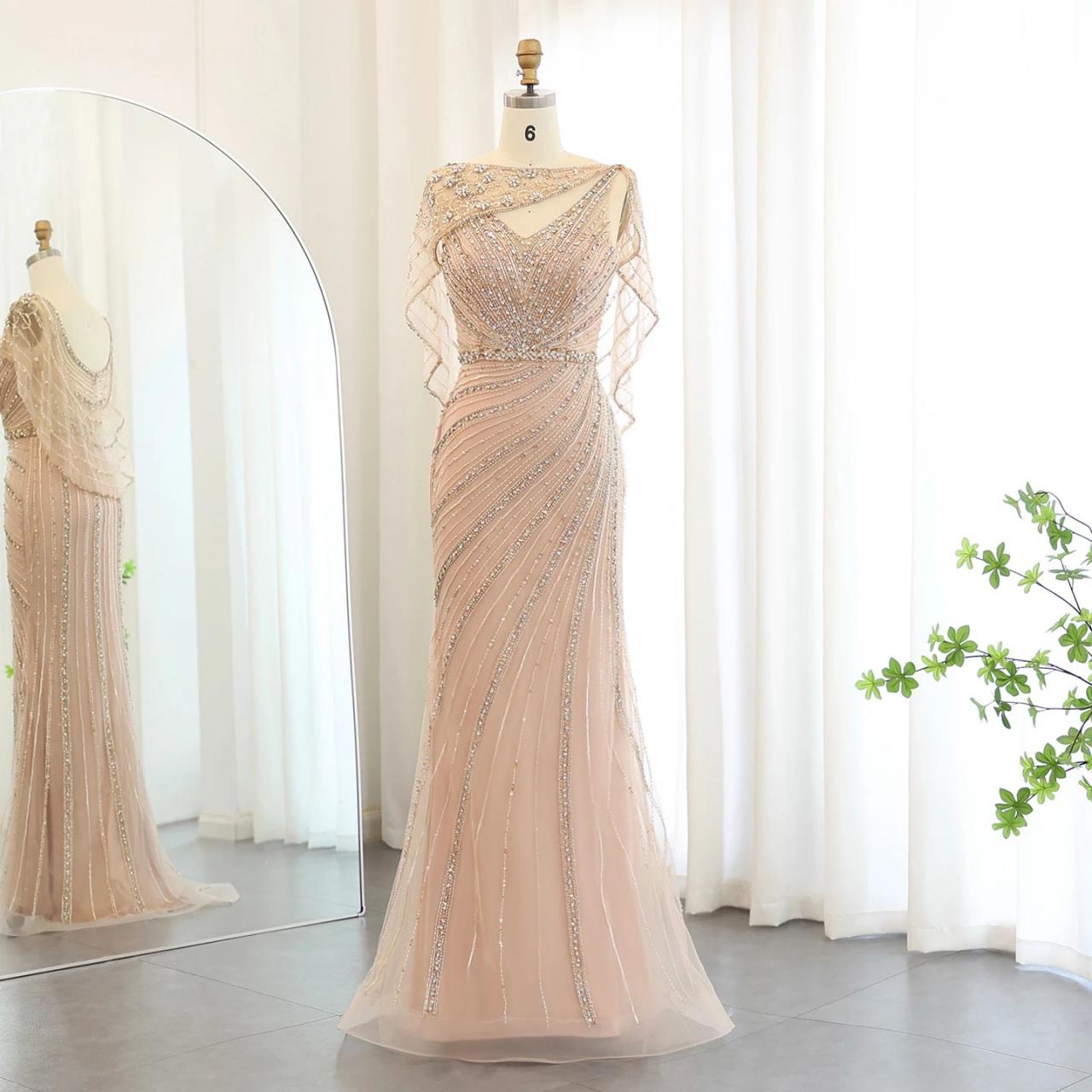 beaded overlay dress BABEYOND Art Deco Beaded Fringe Dress, Evening Gowns, Blue Fog, 2 main image 0