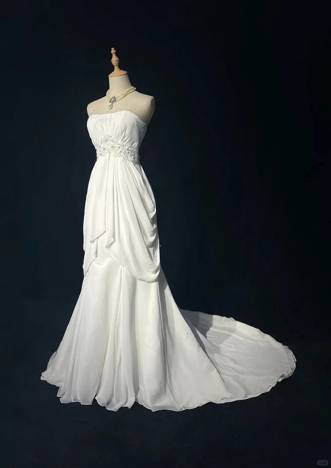 white christmas dresses Beaded Chiffon Wedding Gown by Cinderella Divine TY12– sheerdreamz main image 1