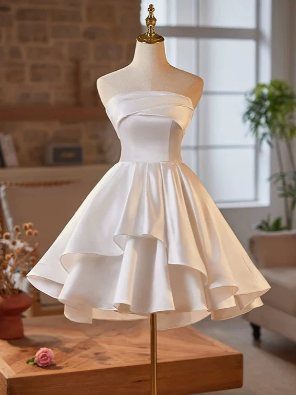 simple white homecoming dress White Simple Homecoming Dress,Short Prom Dresses,Cheap Prom Dresses –  Simidress main image 1