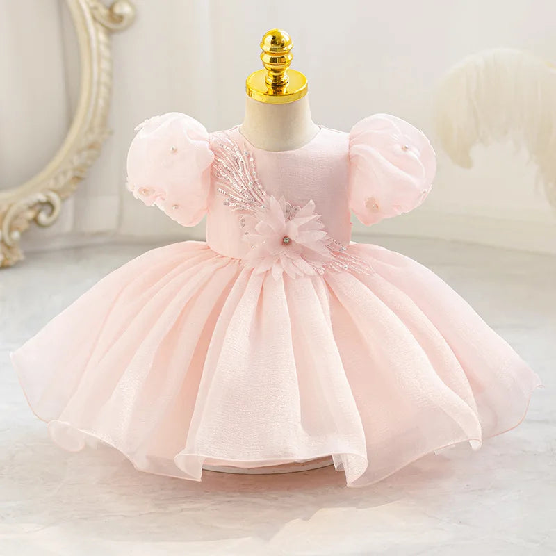 light pink poofy dress A Line Light Pink Tulle Prom Dress Puffy Quinceanera Dresses Ball Gown  fg3965