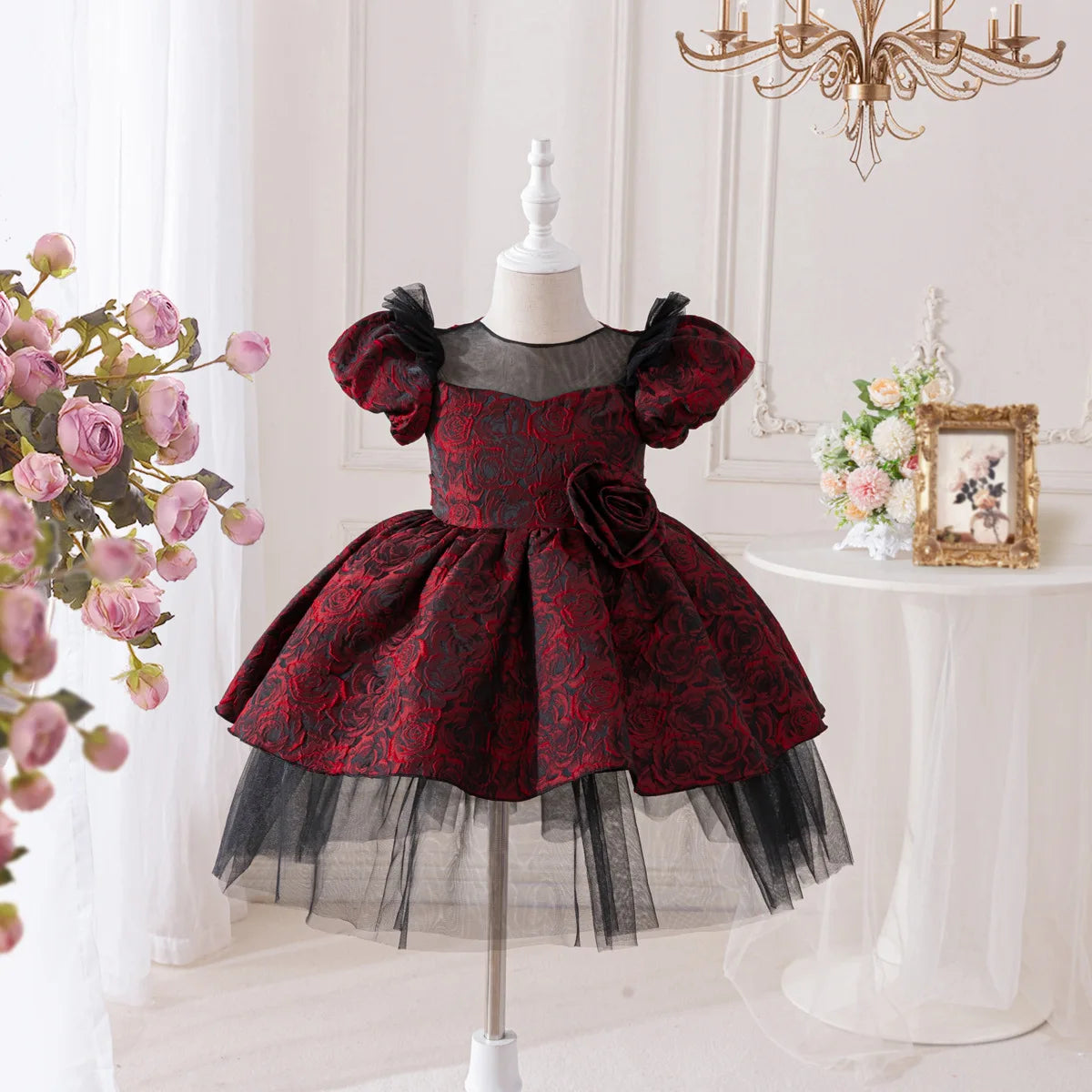red and black tulle dress Red and Black Tulle Skirt: Flamenco Fire Satin Ribbon Tutu, Verne