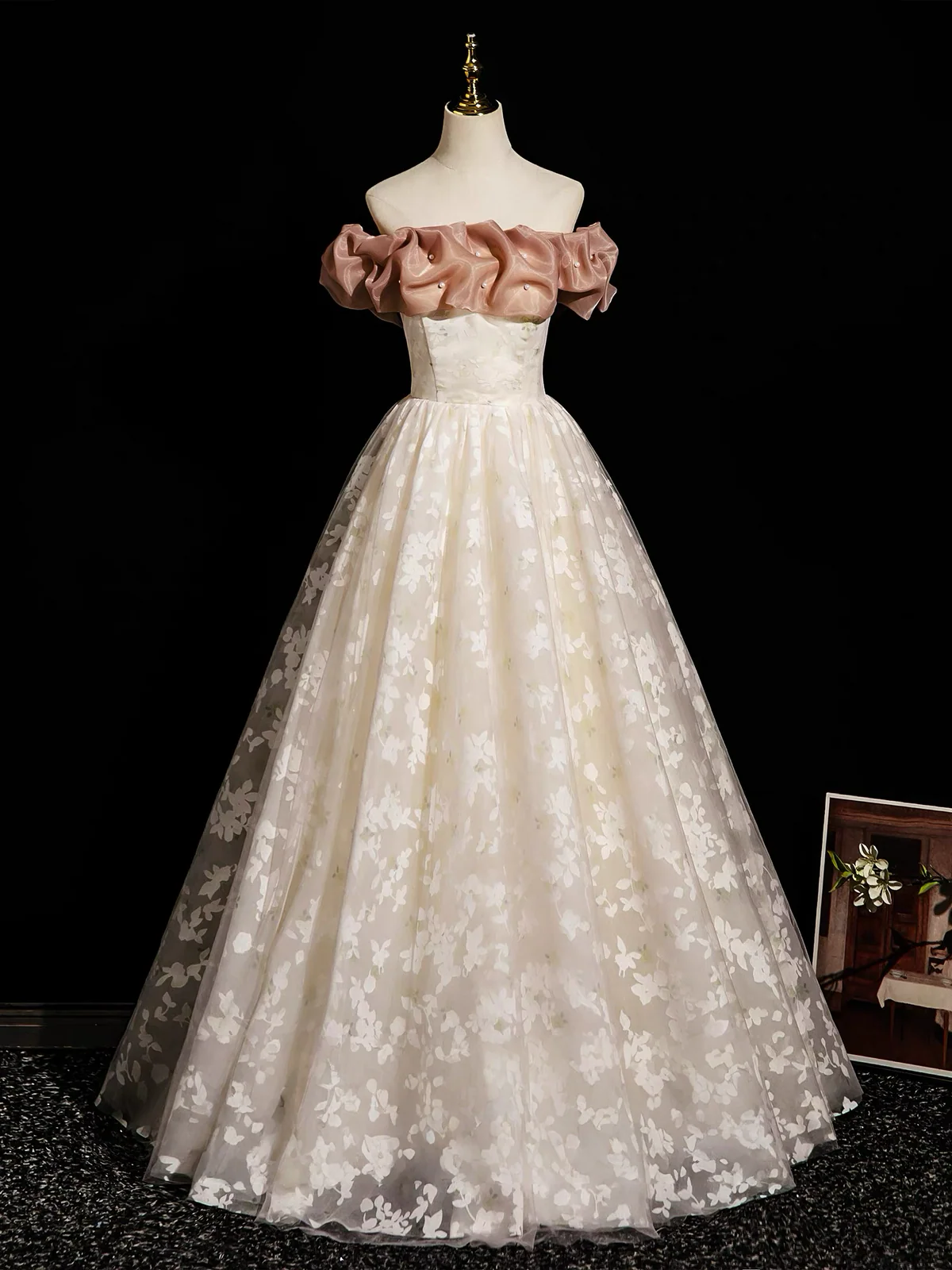 blush and champagne dress Champagne Dress #1453