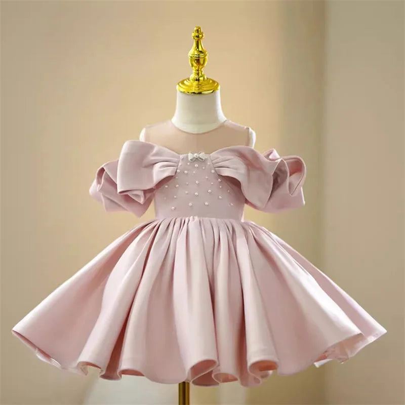 toddler pink party dress Blush pink Birthday girl dress toddler dress Birthday dress low high girls dress Blush girl dress ruffled tulle girl dress child dress