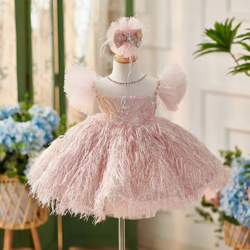 blush pink feather dress pink feather dress Feather Midi Aurora Dress 00 / Rose  Shadow-parroquiadesanalbertomagno.com
