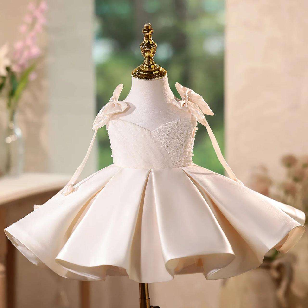 ivory newborn dress Little English