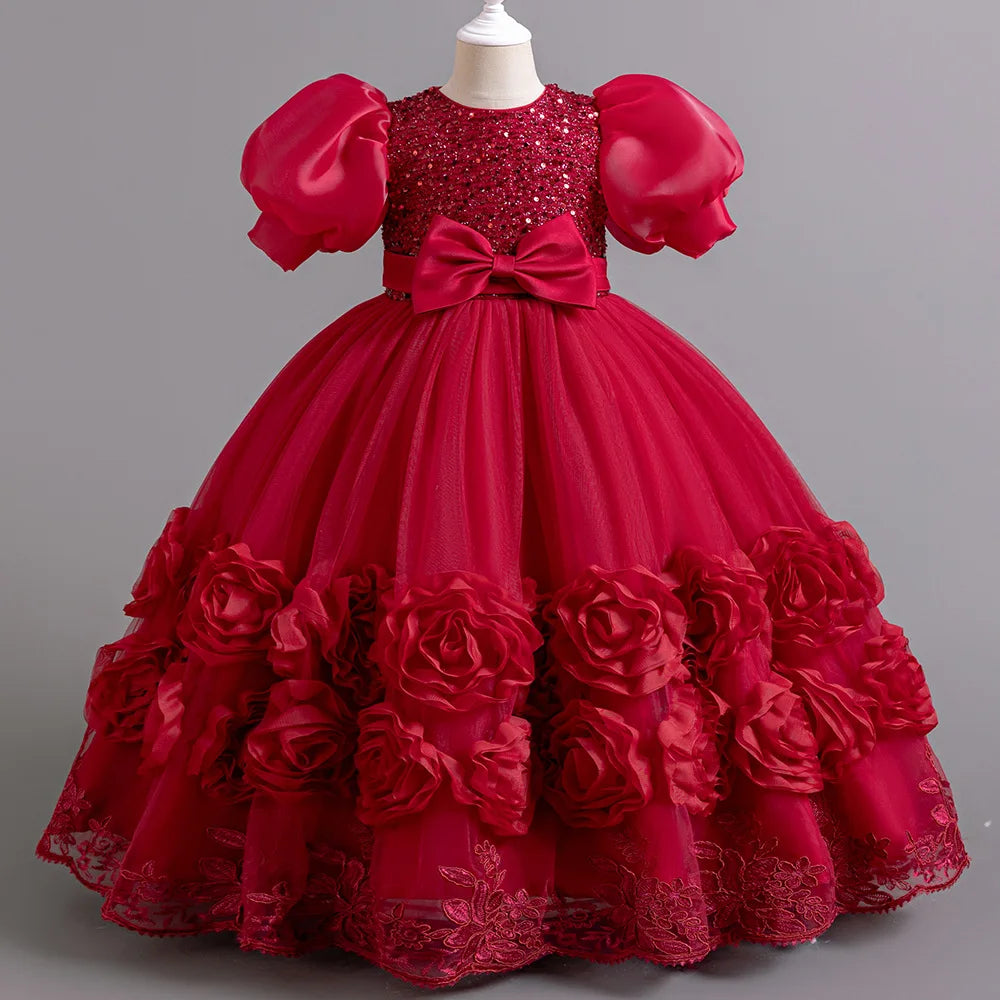 red flower applique dress Strapless Floral Appliqu A-Line Crepe Gown