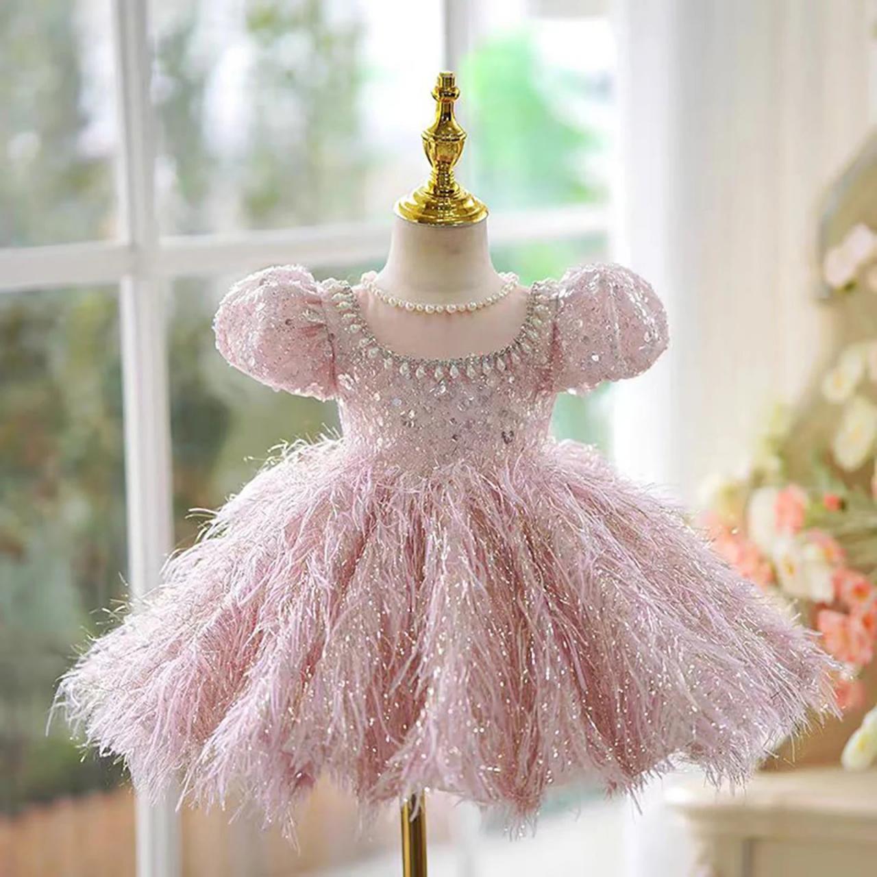 2t party dress Baby Girl Blue Princess Birthday Dress