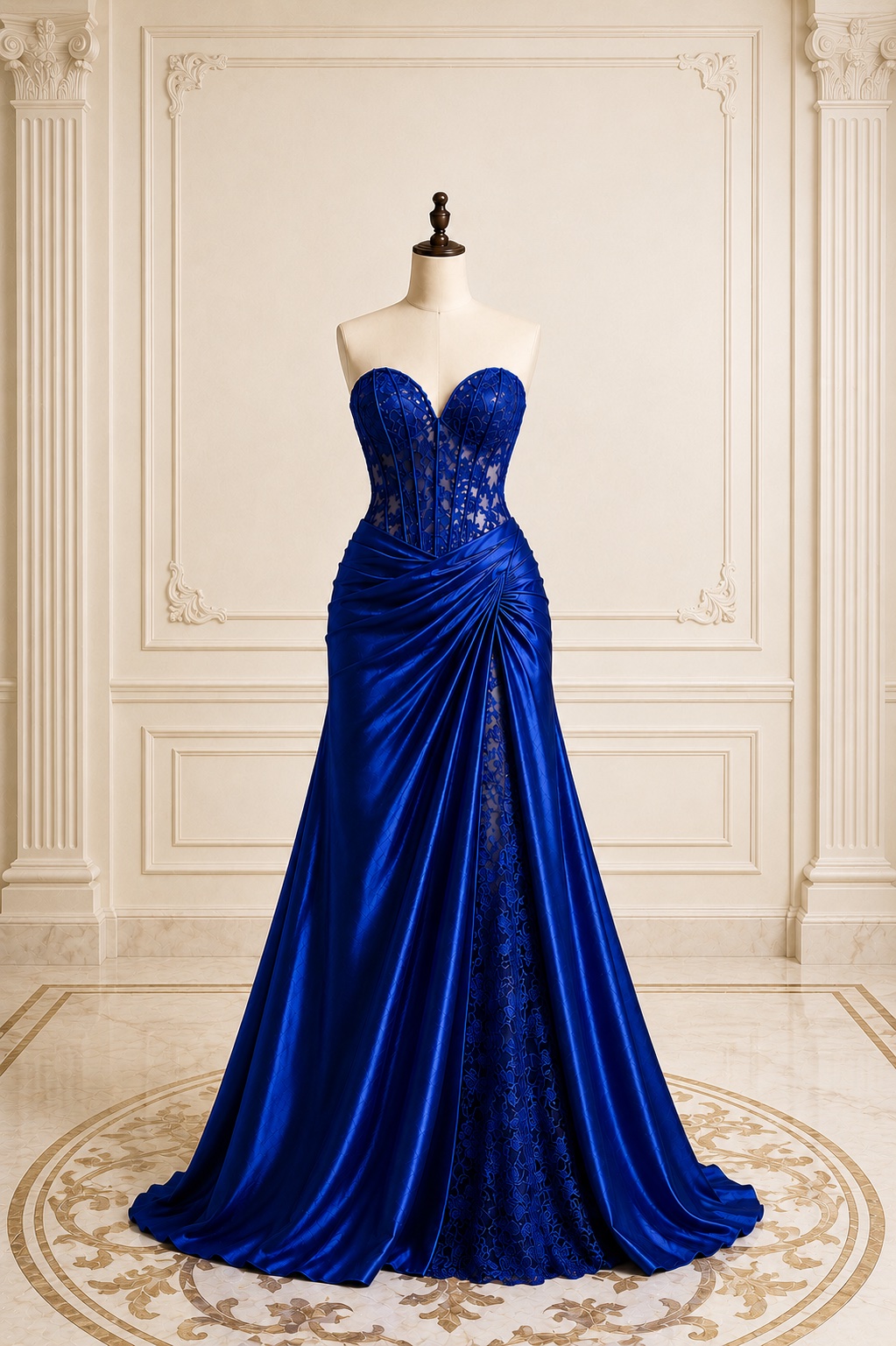 royal blue strapless prom dress Royal Blue Strapless Long Prom Dress with Corset Royal / 16