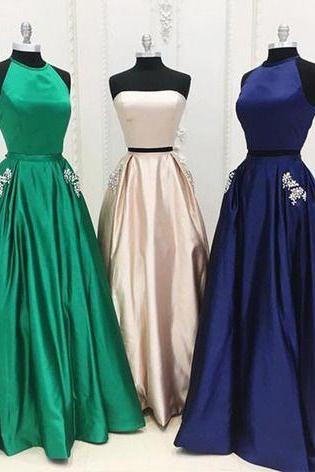 Halter/strapless Elegant Prom Dress,a-line Eveing Dress