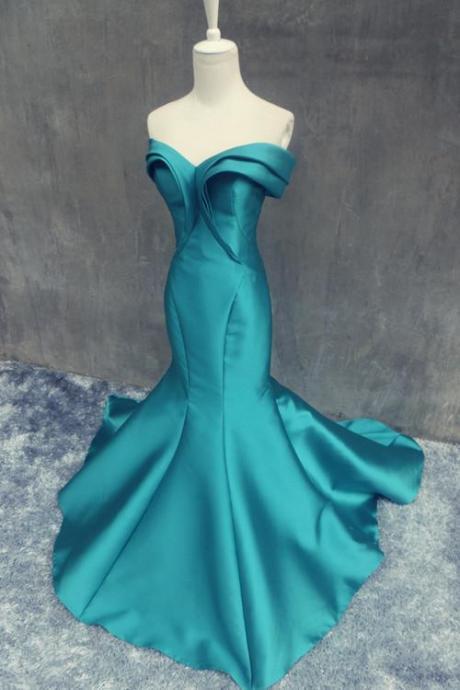 Mermaid Off Shoulder Backless Prom/evening Dress With Ruffles