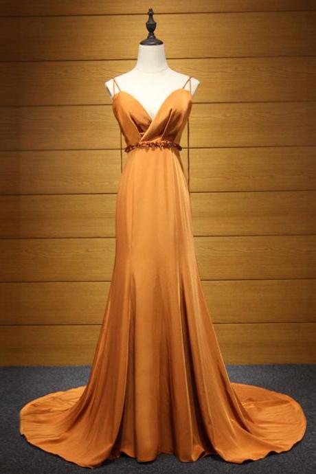 Spaghett Straps Beaded Party Dress Formal Dresses A-line Prom Dress