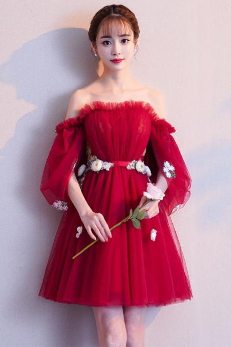 Fairy Dress Off Shoulder Homecoming Short Dress Tulle Bridesmaid Dresses,custom Made
