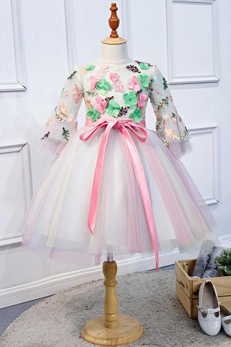 Girl fancy dress, new runway princess dress, bouffant gauze hostess/piano dress, children's wedding dress