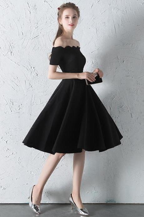Elegant,homecoming Dress,, Off Shoulder Party Dress,short Black Little Dress ,custom Made