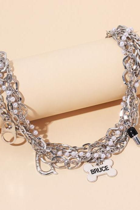 Ins web celebrity same style, exaggerated pearl necklace for women, new accessories, multi-layer hand woven choker, handmade