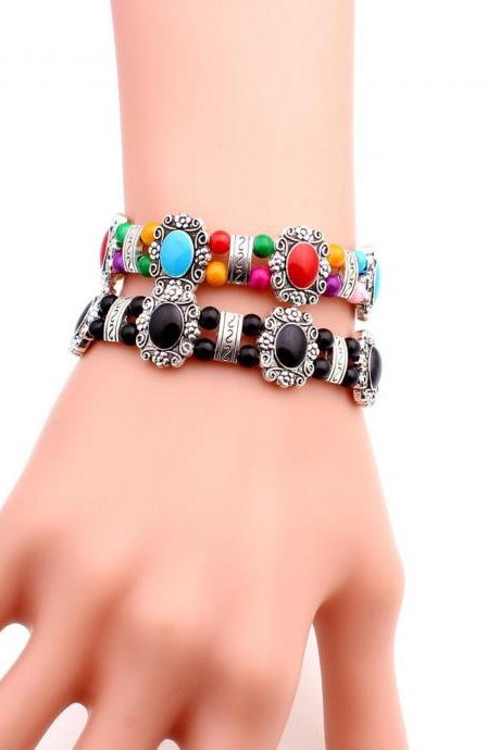 2 pcs on sale,Hot sell, alloy bracelets, silver bracelet,Imitation silver inlaid red bracelets,Couple bracelet