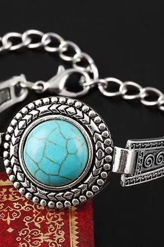 Creative, Turquoise Bracelet Silver Bracelet, Silver Bracelet, Direct Sales