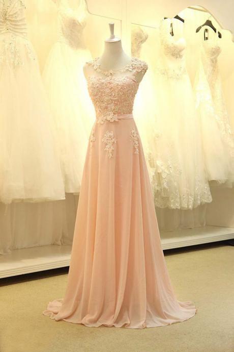 Pink Bridesmaids Dress ,sleeveless Prom Dress,lace Bridesmaids Dress,custom Made