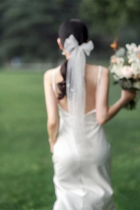 Spaghetti Strap Wedding Dress, Light Bridal Dress,outdoor Wedding Dress,custom Made