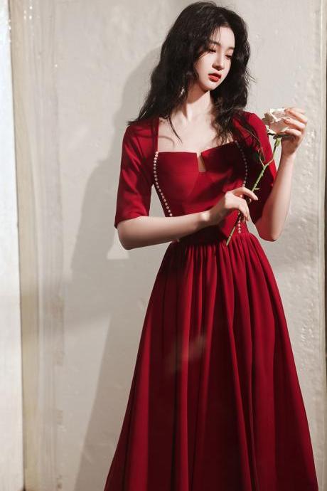 New,red midi dress,long sleeve red dress,vintage dress,custom made