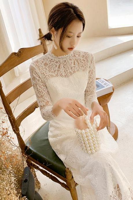Long Sleeve Bridal Dress,lace Wedding Dress,custom Made