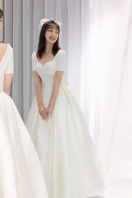 Short Sleeve Wedding Dress,ball Gown Bridal Dress,custom Made