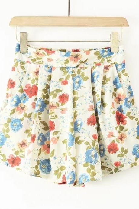 Exported to Japan single, new style, printed skirt, elastic wide leg pants, chiffon shorts,cheap on sale