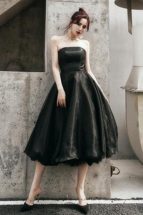 Strapless Evening Dress, Black Socialite Short Dress, Sweet 16 Dress,homecoming Dress,,custom Made