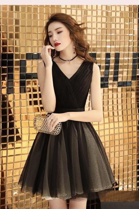 Black Evening Dress, Modern Homecoming Dress,short Mini Dress, Elegant Party Dress,custom Made