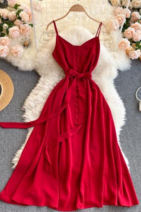 Simple Dress, Sexy, Off-shoulder, Tie Up Waist, Lady Fashion Dress