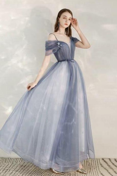 New , simple prom dress, blue dream dress,Custom made