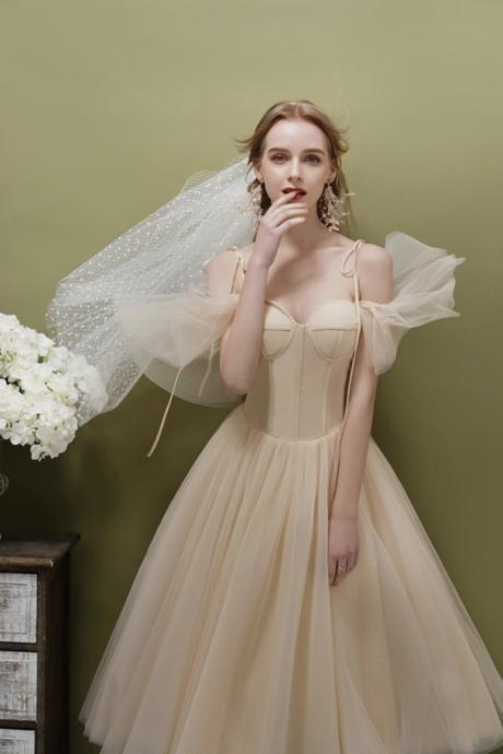 Fresh, Super Fairy, Outdoor Wedding Dress, Little Bridal Dress,custom Made