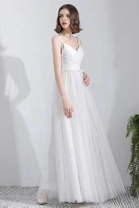 Spaghetti Strap Light Wedding Dress, Simple Super Fairy Wedding Dress,custom Made