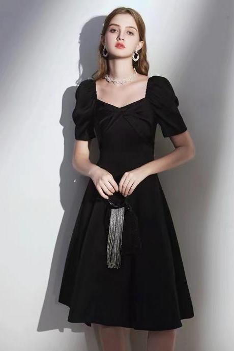 Little Black Evening Dress, Black Homecoming Dress, Elegant Dress, Off Shoulder Party Dress,custom Made