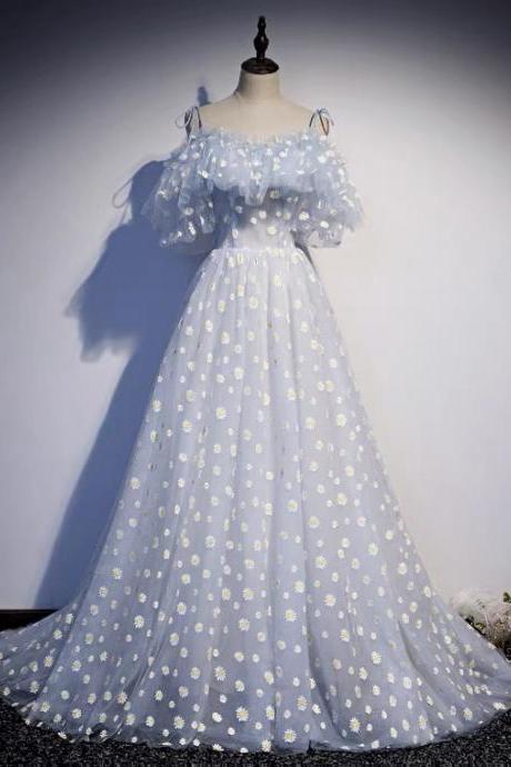 Super Fairy Evening Dress, Light Luxury Ddress, Daisy Flower Lace Dress , Temperament Dress ,custom Made