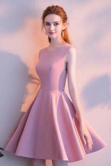 Pink Homecoming Dress, Student Graduation Short Birthday Dress, Temperament Dress,custom Made