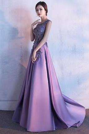 Cap Sleeve Evening Dress, Summer, Short Graduation Elegant Dress, Fashion Purple Dress, Custom Made