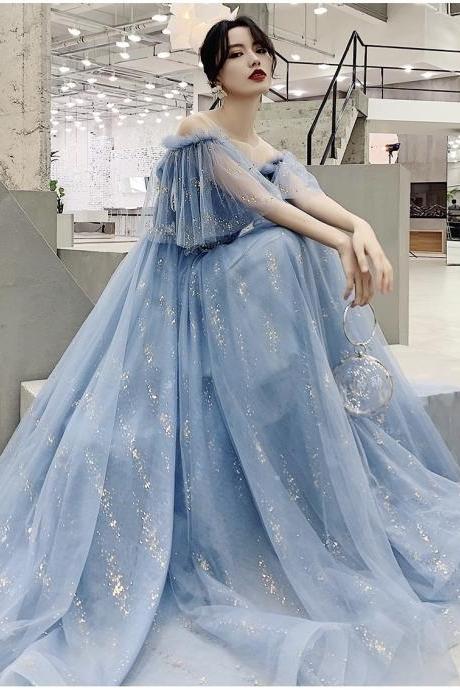 Little Blue Party Dress, Fairy Evening, Tulle Bridesmaid Dress ,custom Made