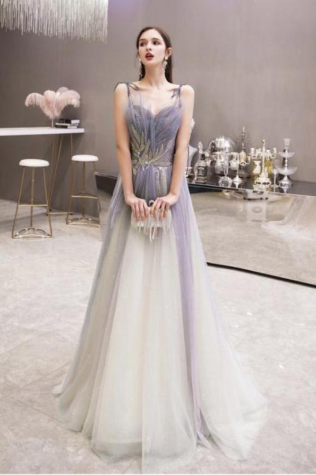 Spaghetti Strap Prom Dress, Temperament Evening Dress, Fairy Party Dress,custom Made