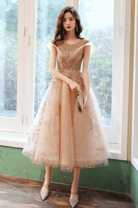 Champagne evening dress, fairy, sparkling bridesmaid dress,custom made