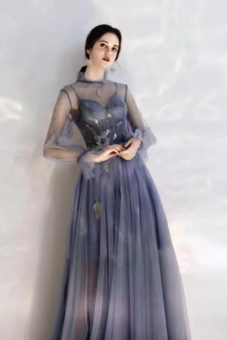 Long Sleeve Prom Dress, Socialite Party Fairy Dress,custom Made
