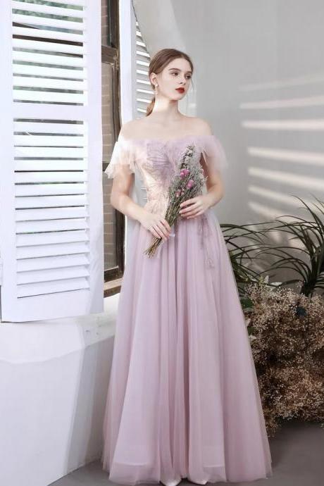 Pink Prom Dresses, Fairy Party Dresses, Off Shoulder Party Dresses,custom Made