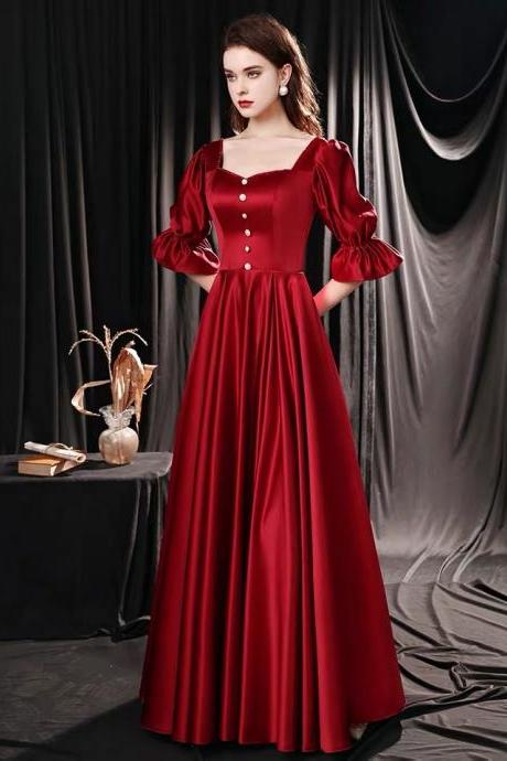 Red Prom Dress, Temperament, Noble Party Dress, Princess Evening Dress,custom Made