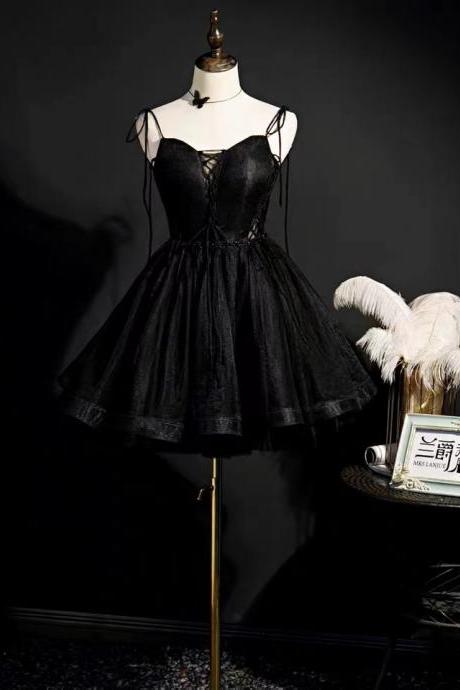 Black Evening Dress, Elegant Atmosphere Party Dress, Party Evening Dress, Homecoming Dress,custom Made