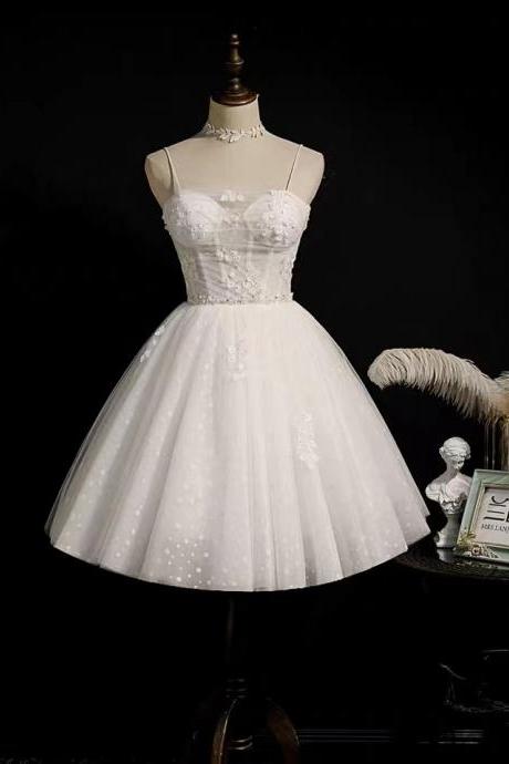 White Homecoming Dress, Fairy Dream Temperament Dress, Short Princess Dress,custom Made