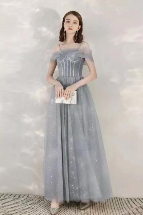 Off-the-shoulder Bridesmaid Dresses, Starry Blue Dresses, Fairy Dresses,custom Made